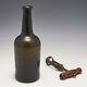 Black Glass Cylinder Wine Bottle C1780