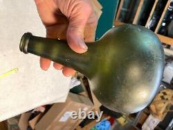 Black Glass Dutch Onion Bottle Cr 1700, River Found