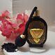 Black Glass Perfume Bottle With Atomizer, Gold Silver Tone Color 5in Tall- Nice