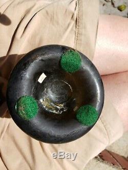 Black Glass Pontil Rare YELLOW Flower Pot Pontil! One of a kind