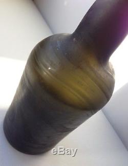 Black Glass Sand Pontil Mallet Rum c. 1800-1815 Salt Water Etched