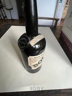 Black Glass Turn Mold, Applied Lip, Glass Sealed Bottle Circa 1875 With Labels