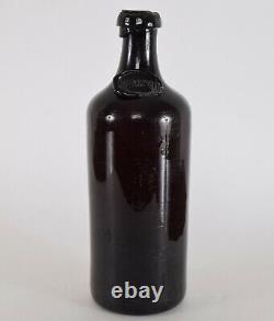 Black Ruby Glass BOTTLE RAKOCZY Seal ex Outerbridge Collection Early 19th C