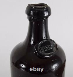 Black Ruby Glass BOTTLE RAKOCZY Seal ex Outerbridge Collection Early 19th C