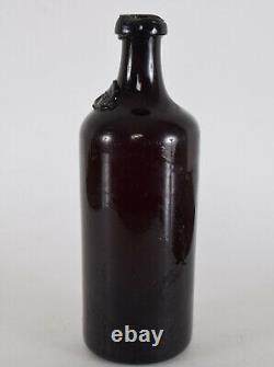 Black Ruby Glass BOTTLE RAKOCZY Seal ex Outerbridge Collection Early 19th C