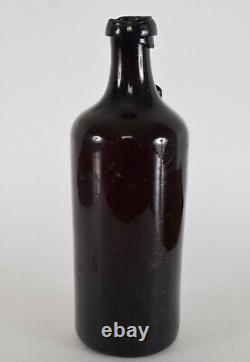 Black Ruby Glass BOTTLE RAKOCZY Seal ex Outerbridge Collection Early 19th C