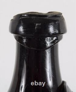 Black Ruby Glass BOTTLE RAKOCZY Seal ex Outerbridge Collection Early 19th C