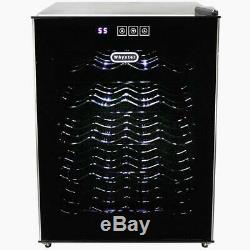 Black Thermoelectric Wine Cooler With Mirror Door 16 in. 20-Bottle Tinted Glass