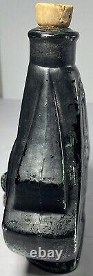 Black Vase Glass Vintage HRARAL Collectible Liquor Bottle (Rare) Empty