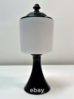Black & White Glass Jar with Lid. Mid Century Modern. Apothecary. Morgantown. MCM