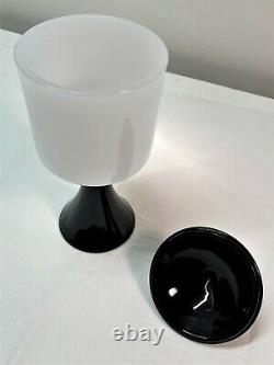 Black & White Glass Jar with Lid. Mid Century Modern. Apothecary. Morgantown. MCM