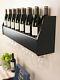 Black Wood Wall Mount Wine Rack Hanging Glass Storage 18 Bottle Holder Bar Decor