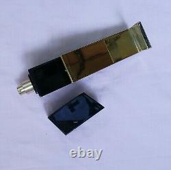 Black glass perfume bottle atomizer featured shale excellent condition