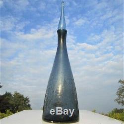 Blenko Charcoal Crackle Art Glass Decanter Bottle & Stopper Winslow Anderson MCM