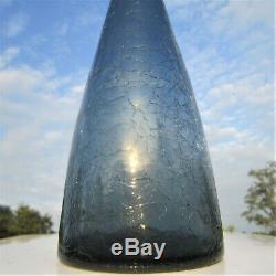 Blenko Charcoal Crackle Art Glass Decanter Bottle & Stopper Winslow Anderson MCM