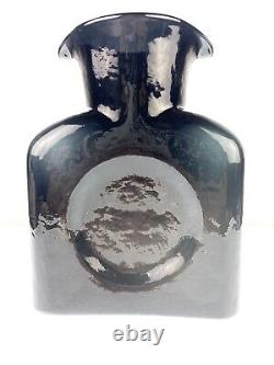 Blenko Glass 384 Water Bottle in Black Amethyst Signed Uncommon Color