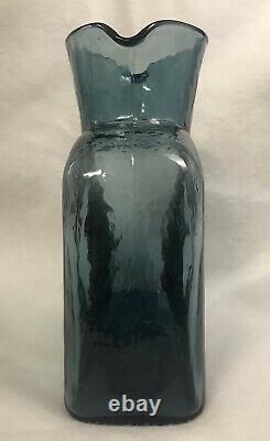 Blenko Water Bottle 384 1962 Charcoal Sandblasted Mark Mid Century Modern