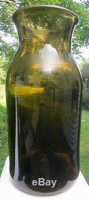 Bold Heavy Antique Black Glass French Food Storage Jar with Pontil Good Condtion
