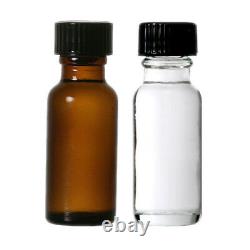 Boston Round 1/2 oz (15 ml) Glass Bottles With Poly Cone Lined Black Cap