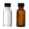 Boston Round 1 Oz (30 Ml) Glass Bottles With Poly Cone Lined Black Cap