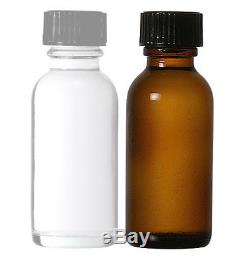 Boston Round Glass Bottles (1/2, 1, 2, 4 oz) With Poly Cone Lined Black Cap