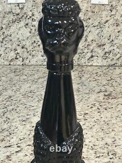 Bottle in Black Glass French Circa 1950 Poodle Dog