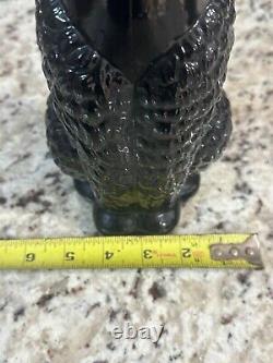 Bottle in Black Glass French Circa 1950 Poodle Dog