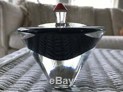 Brand & Greenberg Art Deco Perfume Bottle Black/Clear 4.25 with Stopper