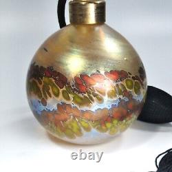 Bri'oni Brioni Perfume Art Glass Bottle Iridescent With Black Tassel Atomizer