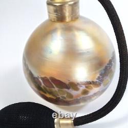 Bri'oni Brioni Perfume Art Glass Bottle Iridescent With Black Tassel Atomizer