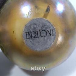 Bri'oni Brioni Perfume Art Glass Bottle Iridescent With Black Tassel Atomizer