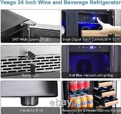 Built-in&Freestanding Fridge Large Dual Zone Wine Beverage Refrigerator Cooler