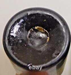 C1780 Pontil Free Blown Black Glass Long Neck Utility Rum Bottle Dutch Pirate