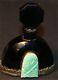 C1930 Czech Art Deco Perfume Bottle Black Withbrass Trim Malachite Dauber
