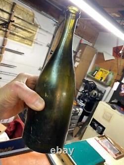 COLONIAL ENGLISH Cylinder Black Glass BOTTLE Savannah Vernon River