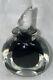 Correia'96 Glass Perfume Bottle Black On Clear Glass Withstopper Vintage-rare