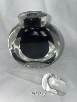 CORREIA'96 Glass Perfume Bottle Black on Clear Glass withstopper Vintage-RARE