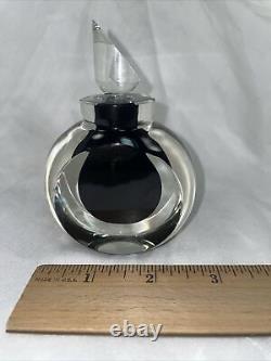 CORREIA'96 Glass Perfume Bottle Black on Clear Glass withstopper Vintage-RARE