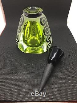 CORREIA ART GLASS PERFUME Bottle Chartreuse Black Tuxedo Lets Edition