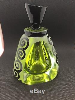 CORREIA ART GLASS PERFUME Bottle Chartreuse Black Tuxedo Lets Edition