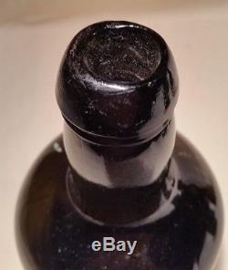 CRUDE, Open Pontil Baltimore Black Glass Quart No Damage