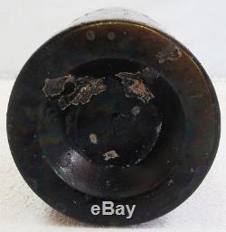C. 1700's BLACK GLASS MALLET RUM BOTTLE SEA SALVAGED PIRATE ARTIFACT ST. THOMAS