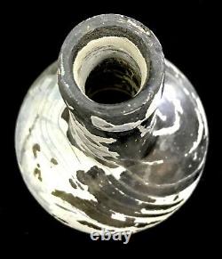 C. 1850s BLACK GLASS MALLET STYLE RUM PONTIL 9.5 BOTTLE SEA SALVAGED ARTIFACT