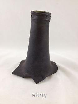 Ca. 1680-1740 BLACK GLASS NECK FROM HUGE WINE BOTTLE, PROBABLY ENGLISH