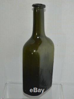 Ca. 1780 8-Sided Medicine Bottle, Black Glass, Pontil