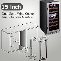 Ca'Lefort 28 Bottle Dual Zone Wine Cooler Refrigerator Mini Fridge Freestanding
