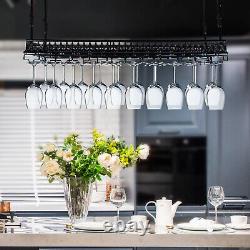 Ceiling-Mounted Wine Glass Hanging Rack Kitchen Bar Bottle Glass Holder Shelf