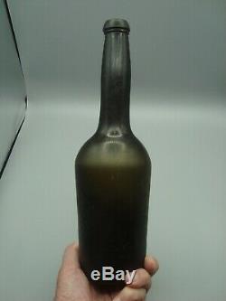 Circa 1820-50 Antique Black Glass Beer / Ale Bottle
