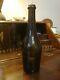 Circa 1840 Black Glass Antique Pontil Wine Mallet Bottle Stunning Condition