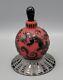 Clair Raabe Fellerman Red Black Cameo Etched Glass Lovers Perfume Bottle Signed